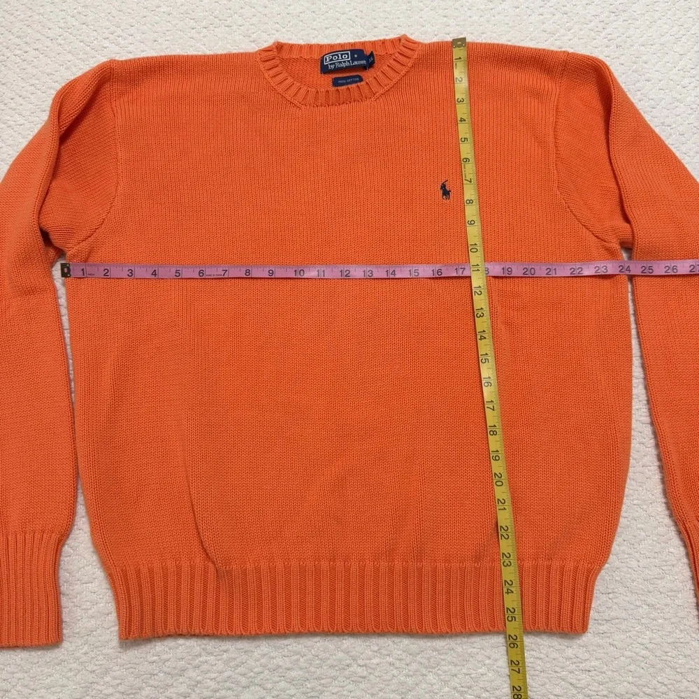 Polo Ralph Lauren Pullover Cotton Orange Sweater Men’s Size XL Vintage - Picture 4 of 5